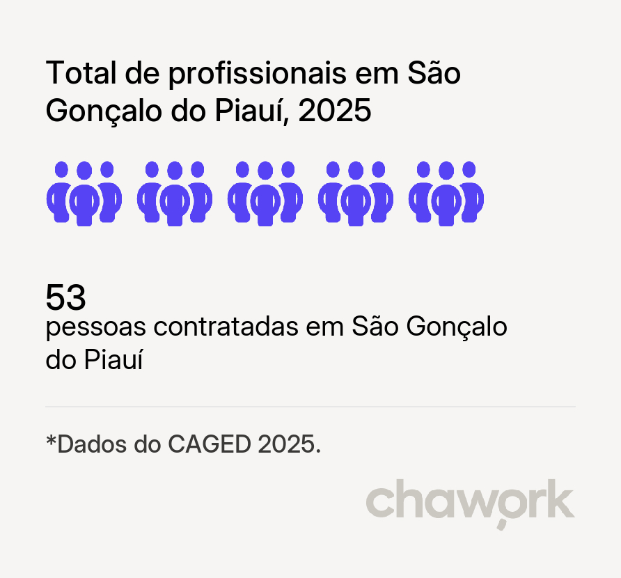 Total de profissionais contratados em São Gonçalo do Piauí, PI