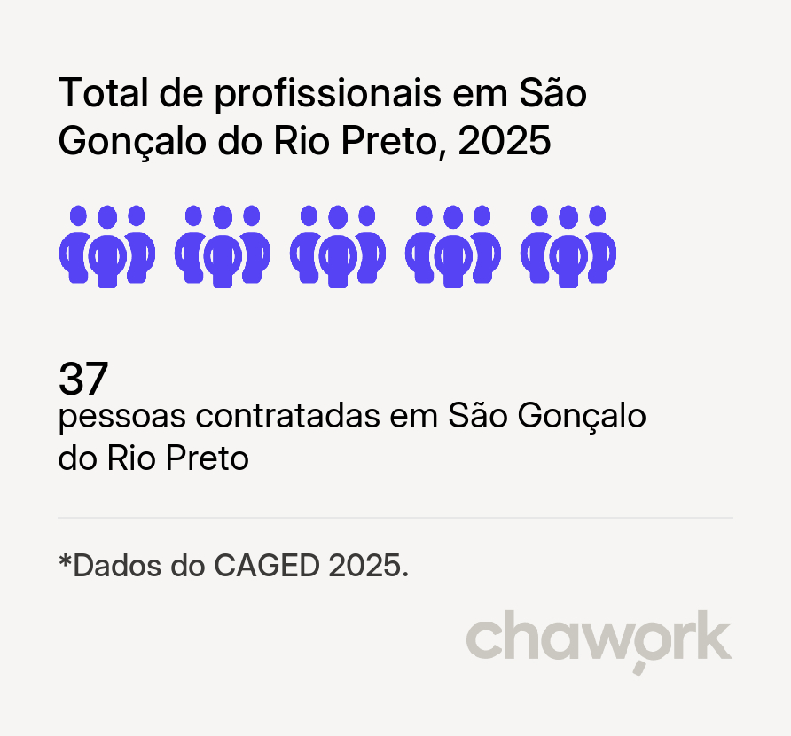 Total de profissionais contratados em São Gonçalo do Rio Preto, MG
