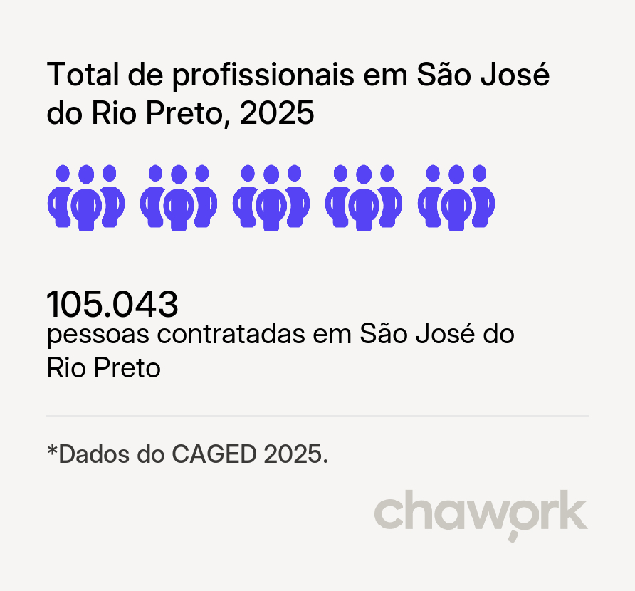 Total de profissionais contratados em São José do Rio Preto, SP