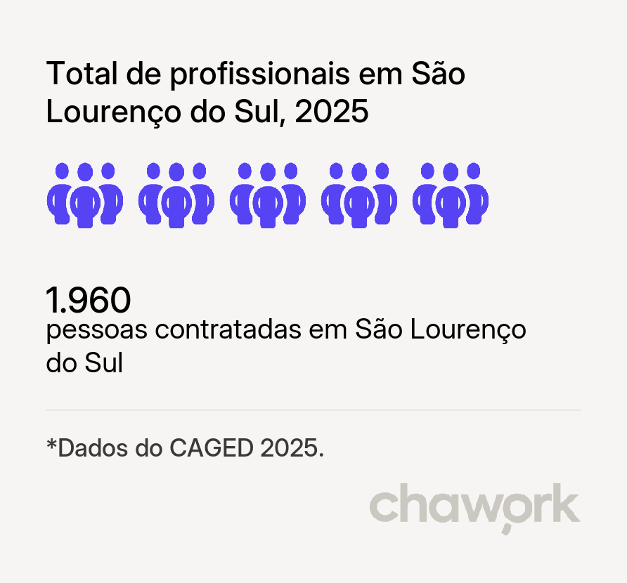 Total de profissionais contratados em São Lourenço do Sul, RS