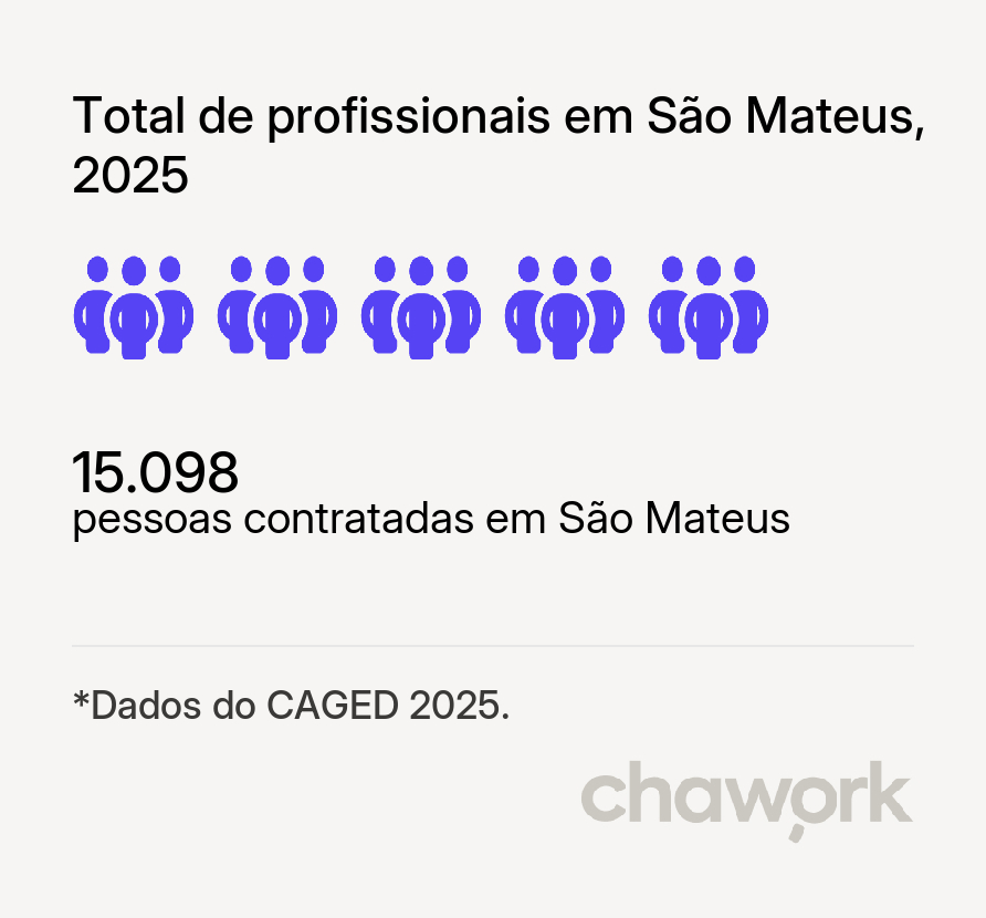 Total de profissionais contratados em São Mateus, ES