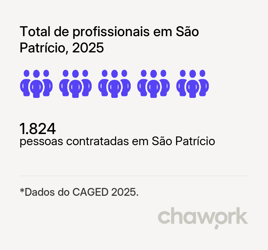 Total de profissionais contratados em São Patrício, GO