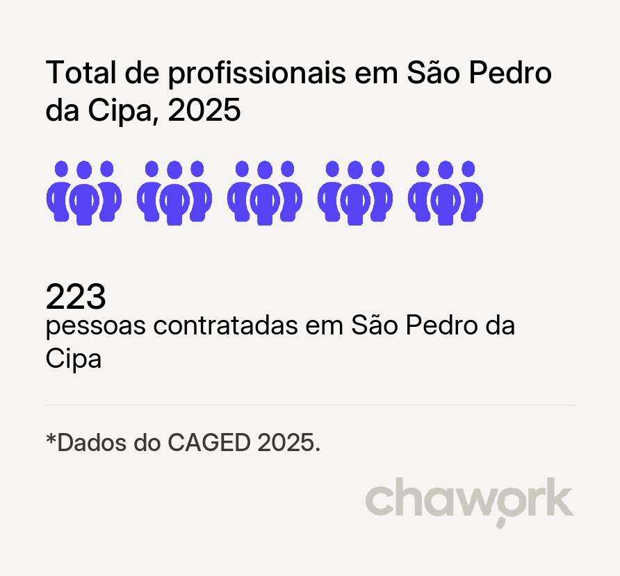 Total de profissionais contratados em São Pedro da Cipa, MT