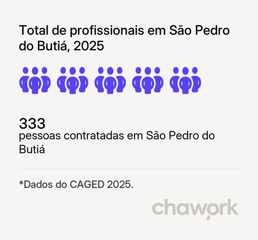 Total de profissionais contratados em São Pedro do Butiá, RS