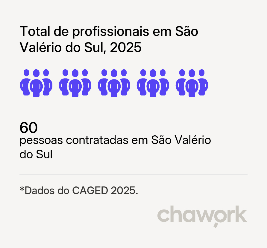 Total de profissionais contratados em São Valério do Sul, RS