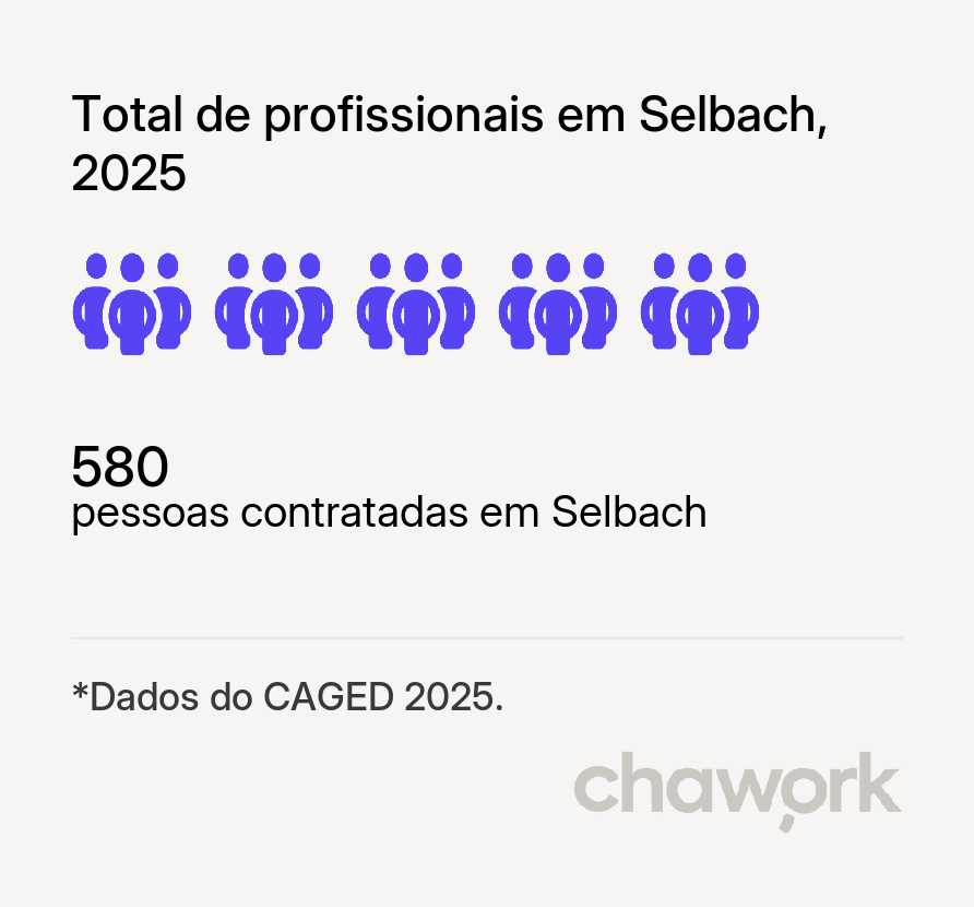 Total de profissionais contratados em Selbach, RS