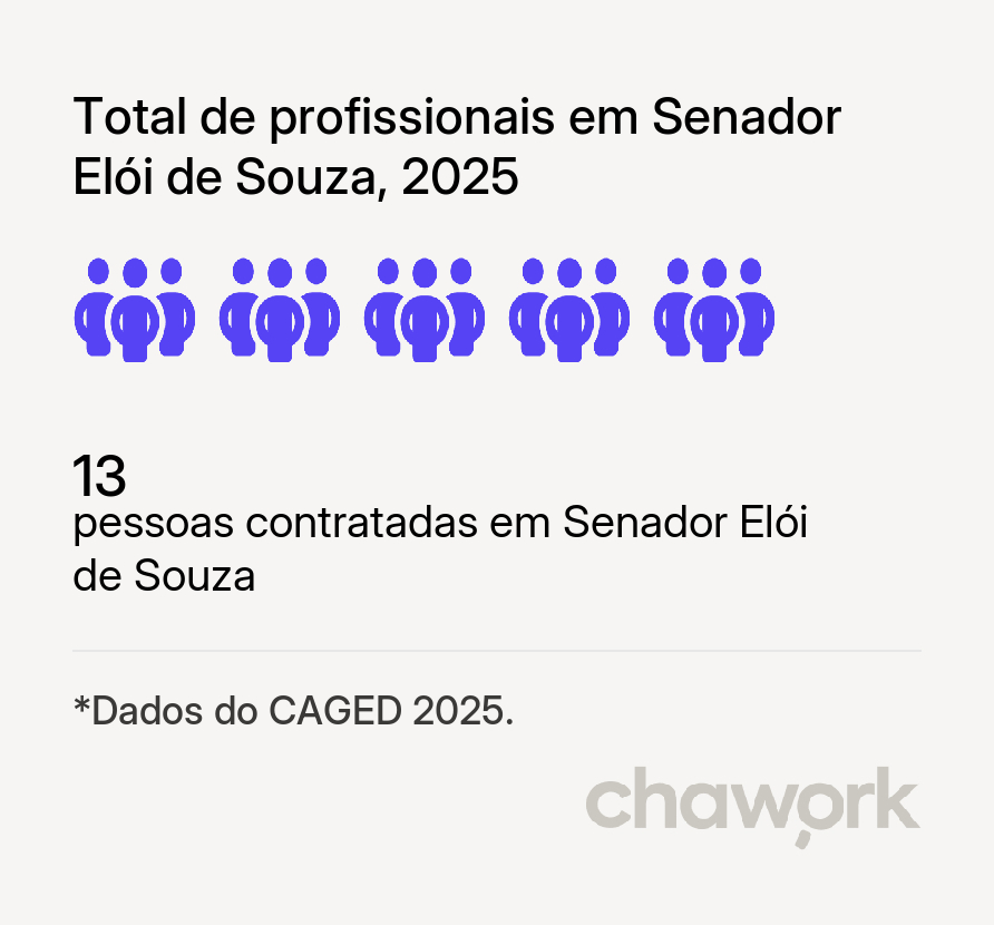 Total de profissionais contratados em Senador Elói de Souza, RN