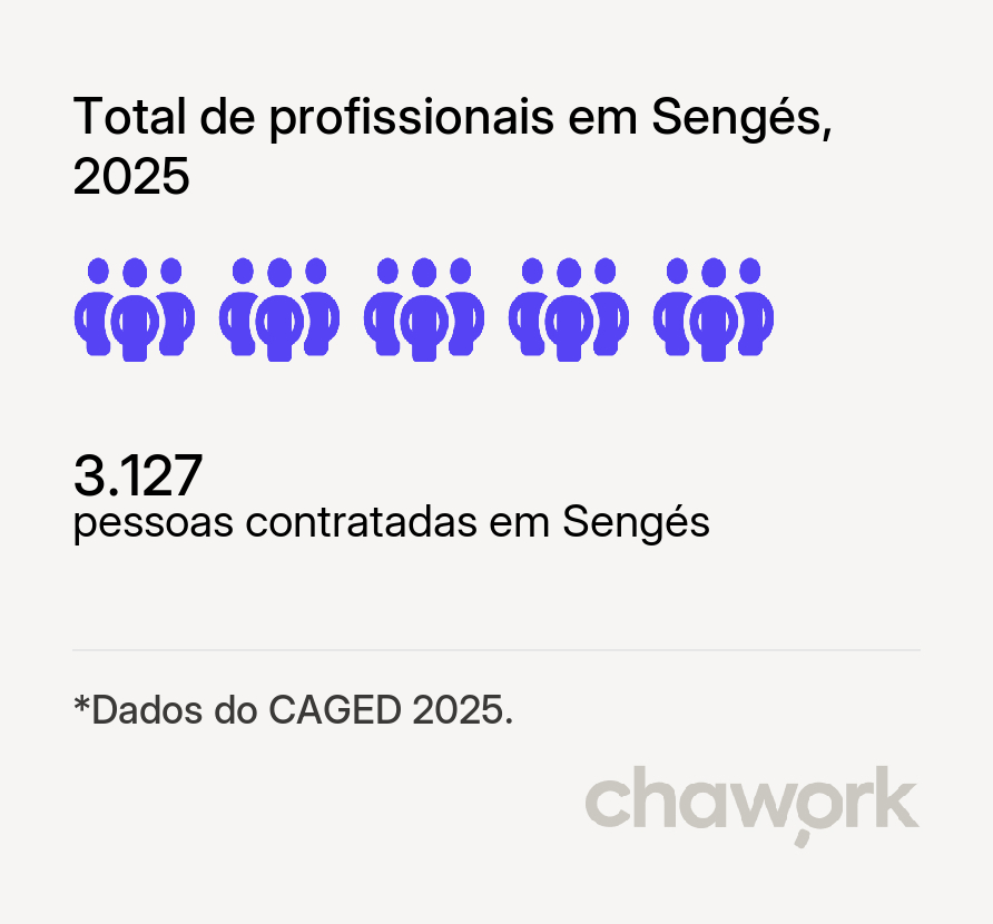 Total de profissionais contratados em Sengés, PR