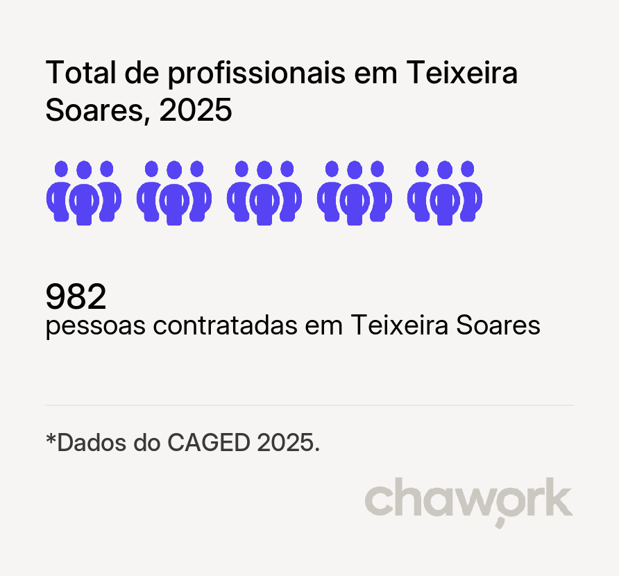 Total de profissionais contratados em Teixeira Soares, PR