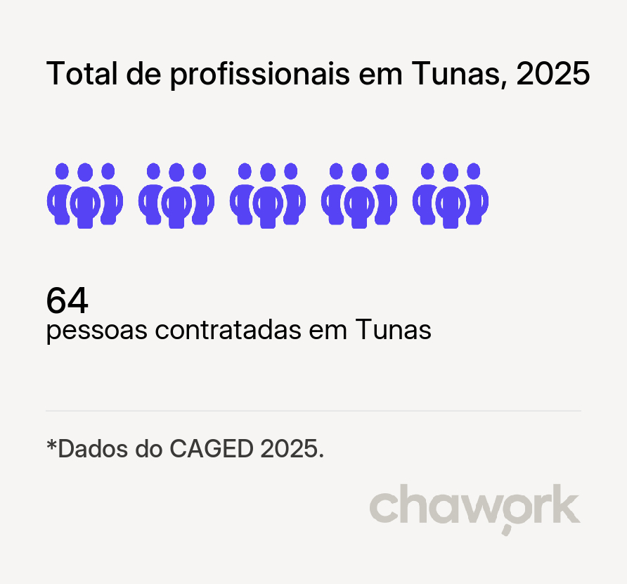 Total de profissionais contratados em Tunas, RS