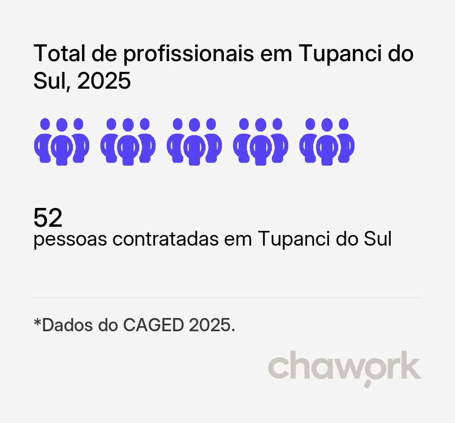 Total de profissionais contratados em Tupanci do Sul, RS
