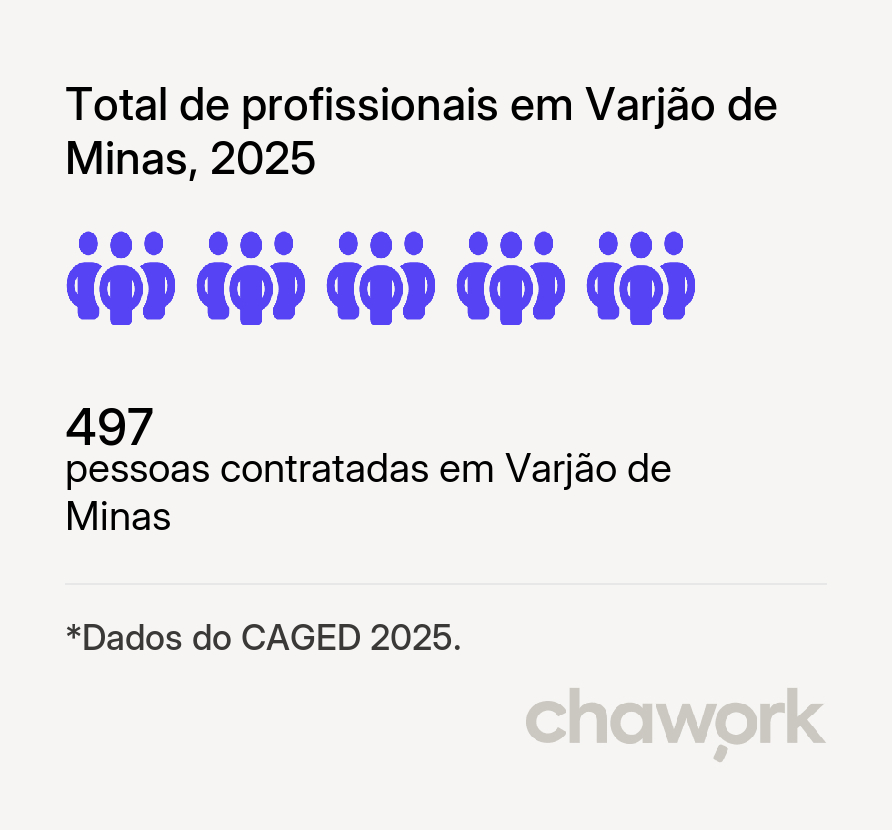 Total de profissionais contratados em Varjão de Minas, MG
