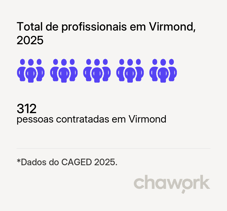 Total de profissionais contratados em Virmond, PR