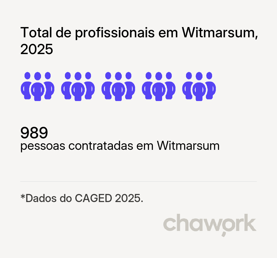 Total de profissionais contratados em Witmarsum, SC